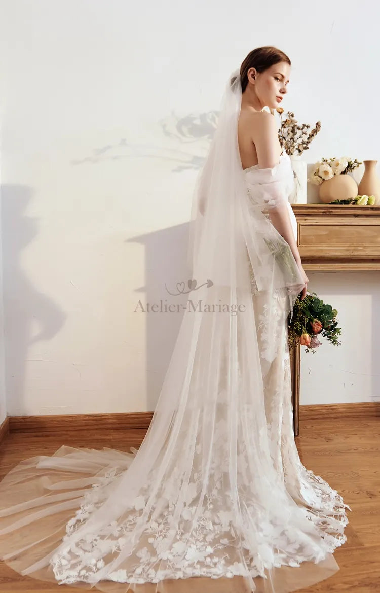 Robe de Mariée Bohème Sirène Manches Détachables