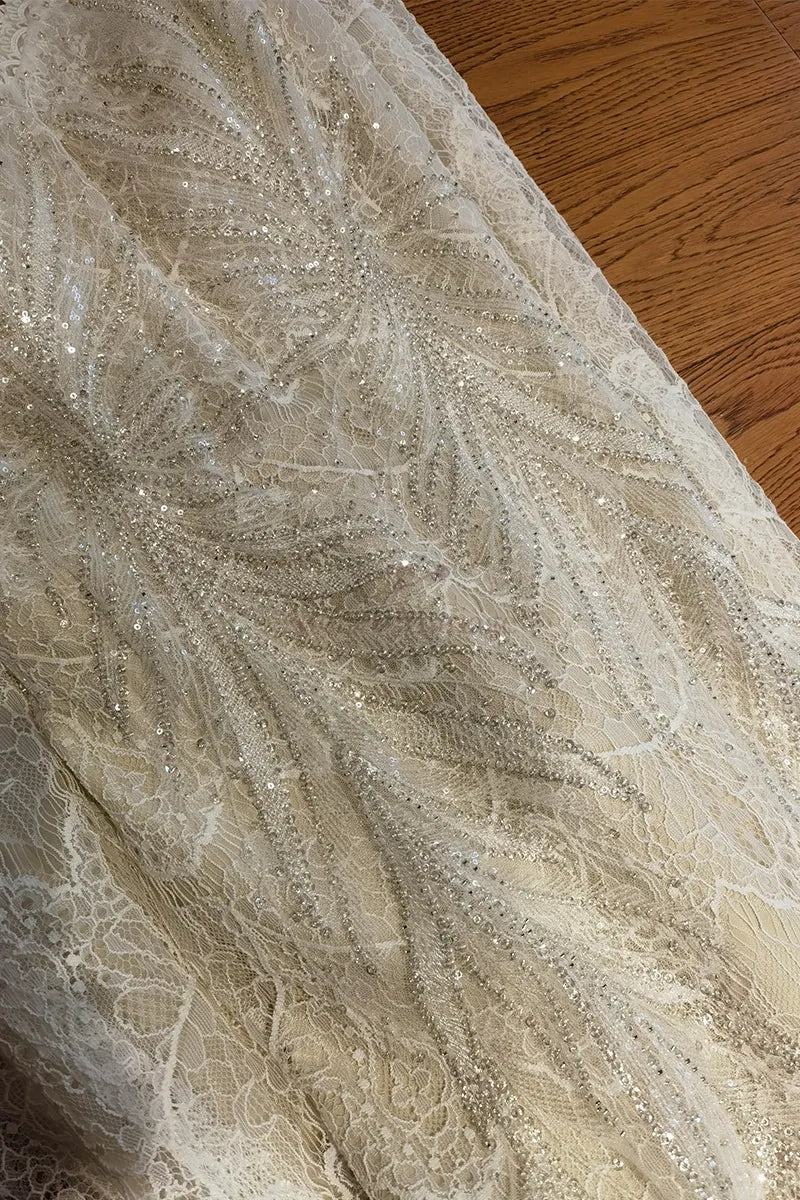 Robe de Mariée Paillettes Bohème Sirène Dentelle