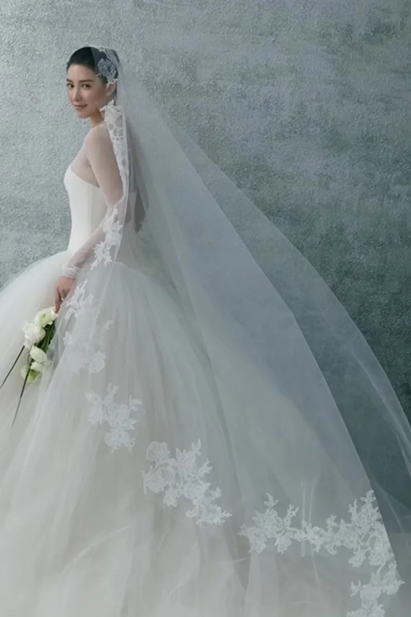 Voile Mariée Dentelle Long 3m : Magie & Photos