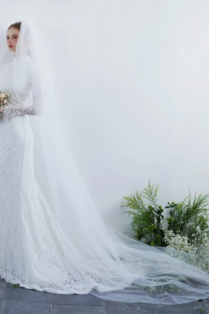 Voile pour Mariage en Tulle Long Chic et Magique