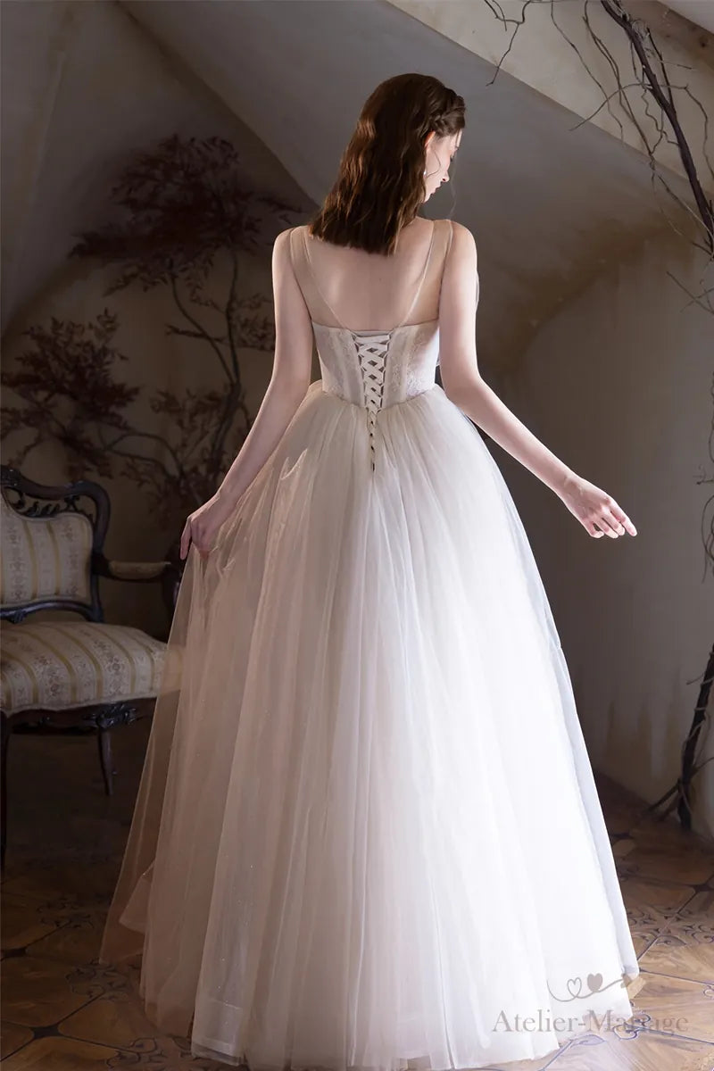 Robe Mariée de Princesse Tulle Multicouches dos