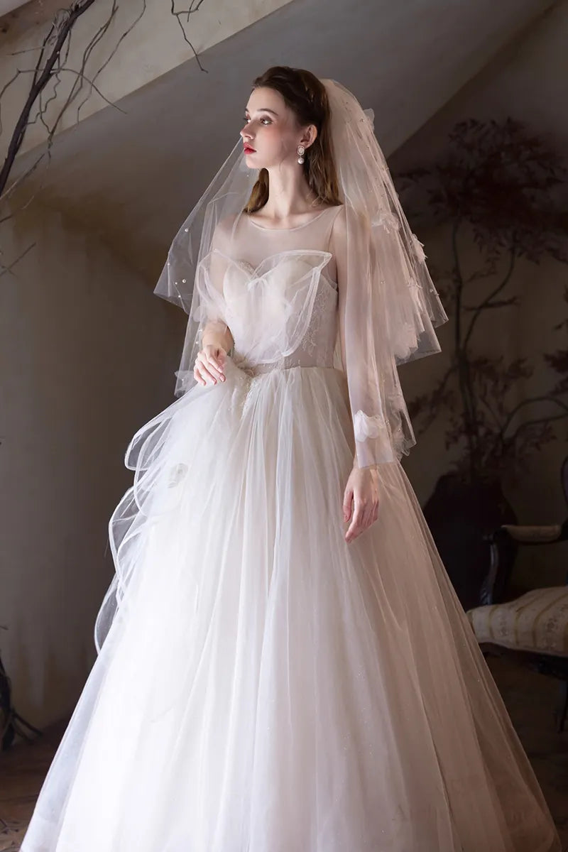 Princess Wedding Dress, Multi-Layered Tulle, Adjustable Lace-Up Atelier-Mariage.fr Princess Wedding Dress, Multi-Layered Tulle, Adjustable Lace-Up Atelier-Mariage.fr