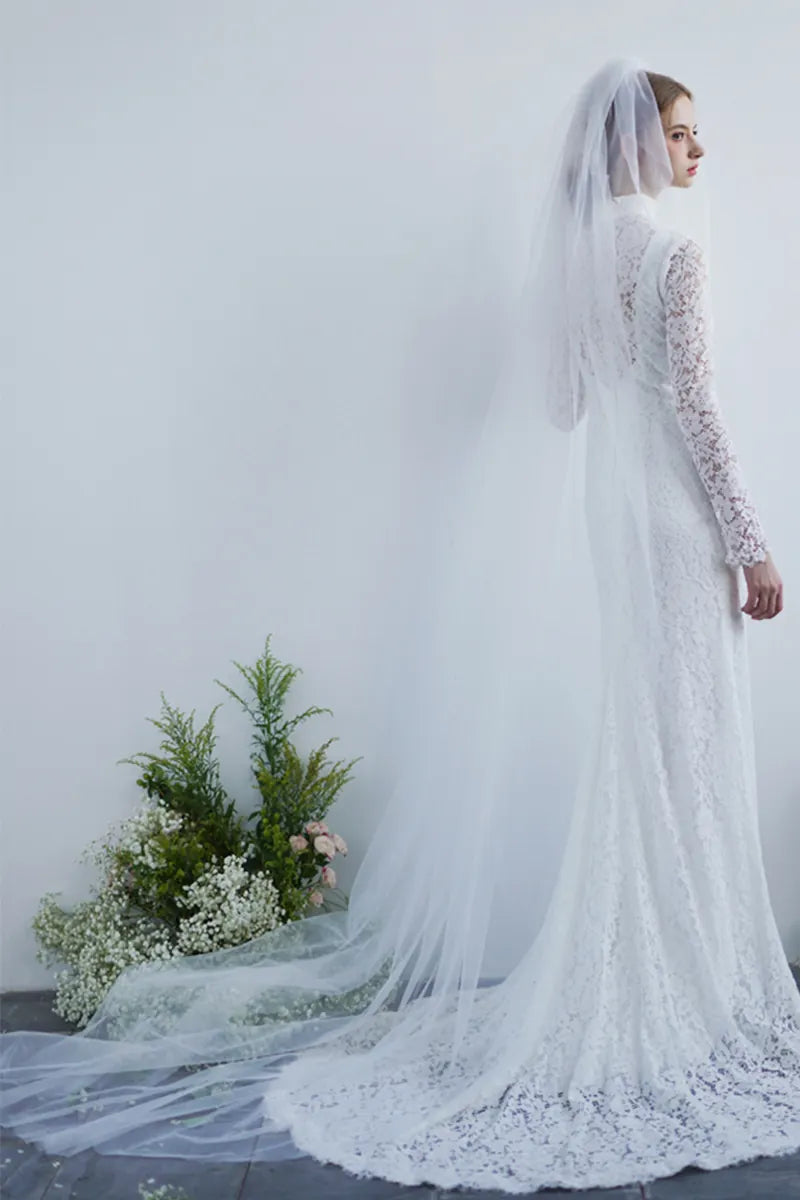 Voile pour Mariage en Tulle Long Chic et Magique