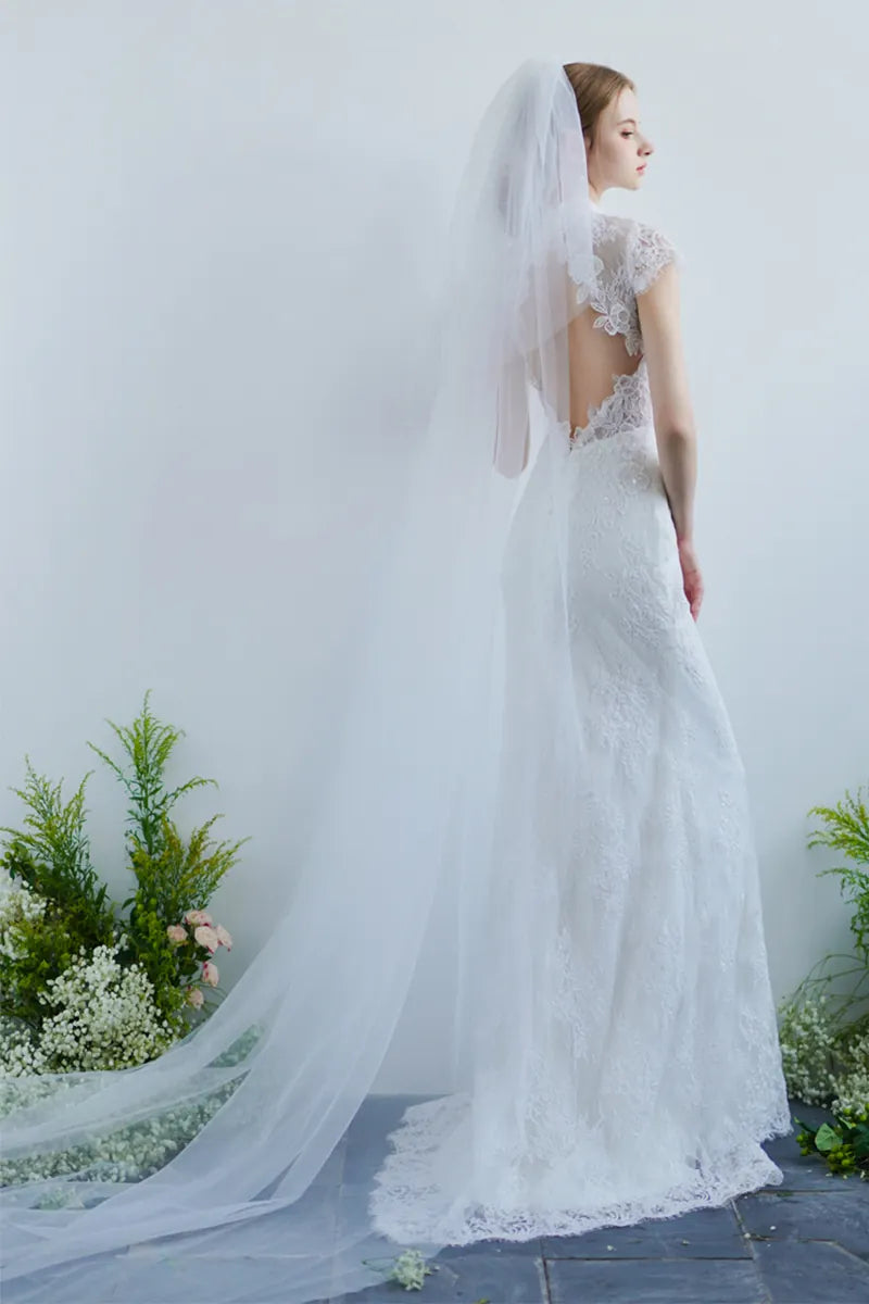 Voile pour Mariage en Tulle Long Chic et Magique