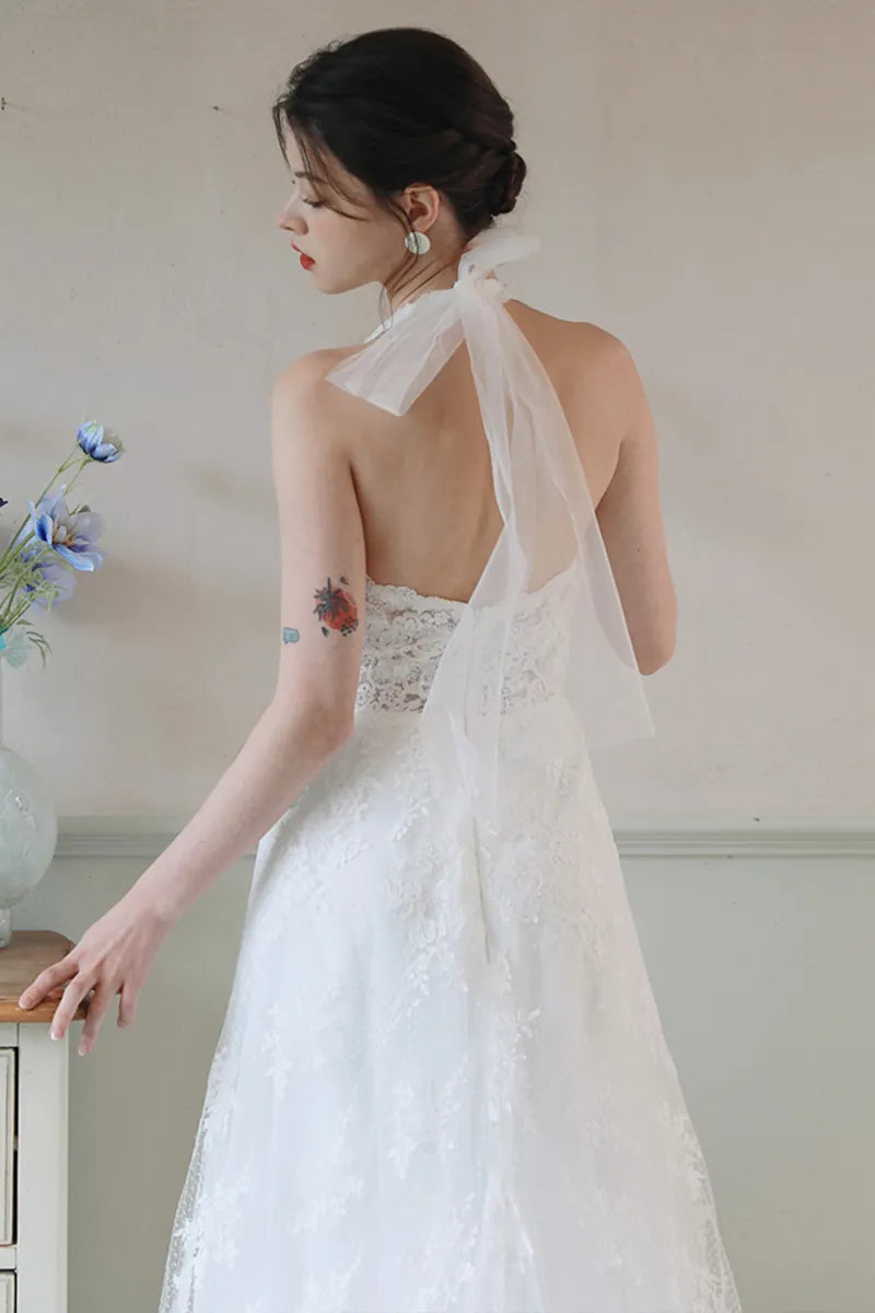 Robe Mariée Longue Manche Bohème Dentelle Dos Nu