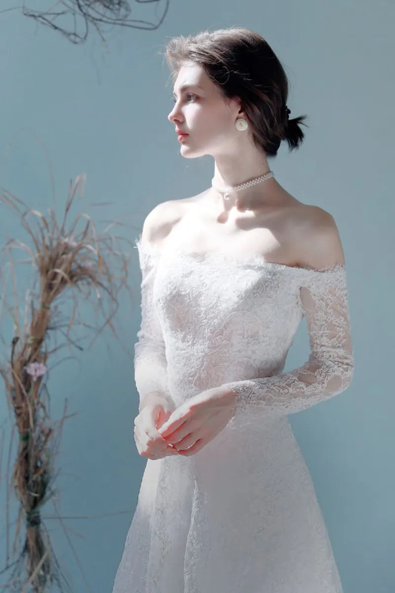 Robe Mariée Manches Longues Bohème Dentelle