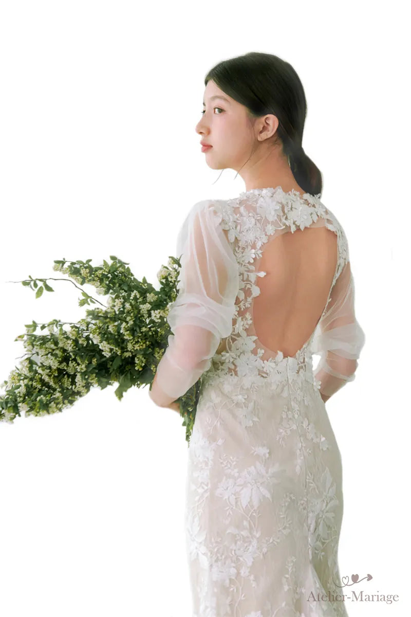robe-mariee-longue-manche-bouffante-boheme-chic
