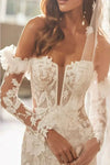 Manches Amovibles Mariage Florale | Dentelle Symétrique & Effet Tatouage