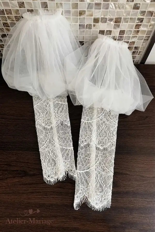 Lantern-Shaped Tulle Sleeve for Wedding Dress