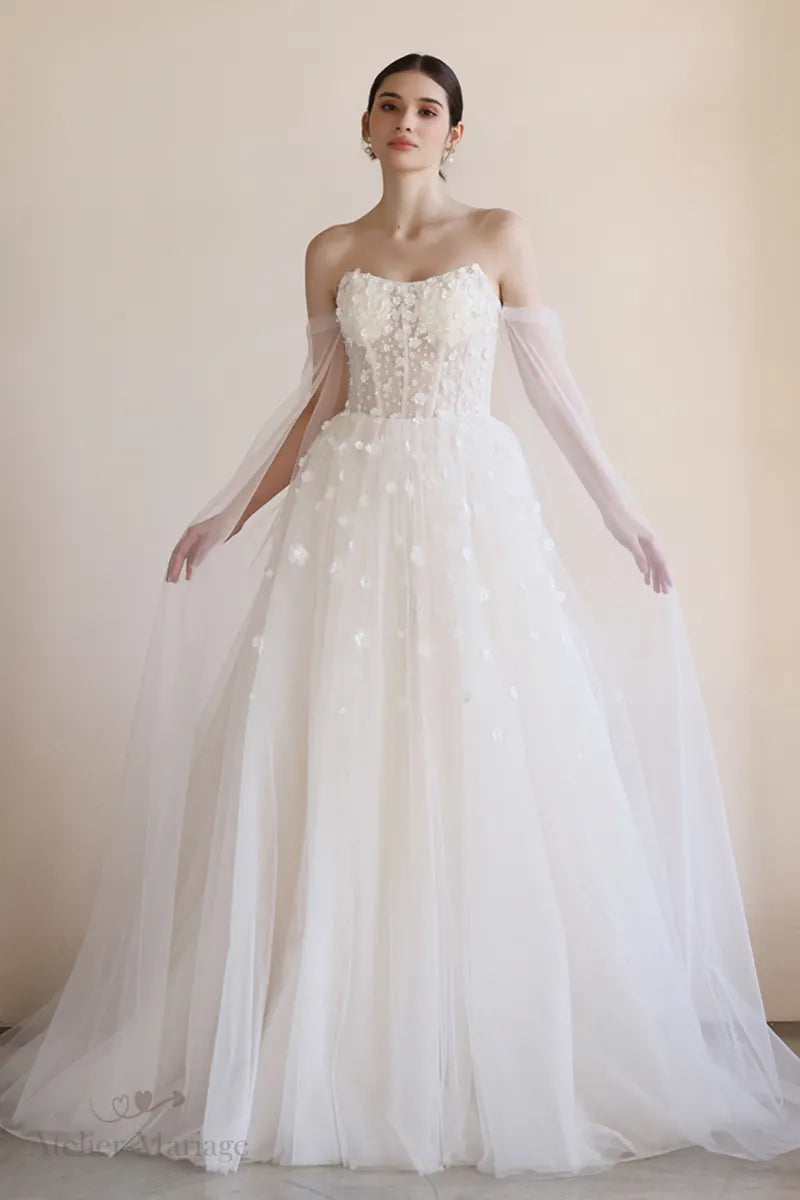 Robe de mariée bohème champêtre chic bustier cœur, élégante et raffinée
