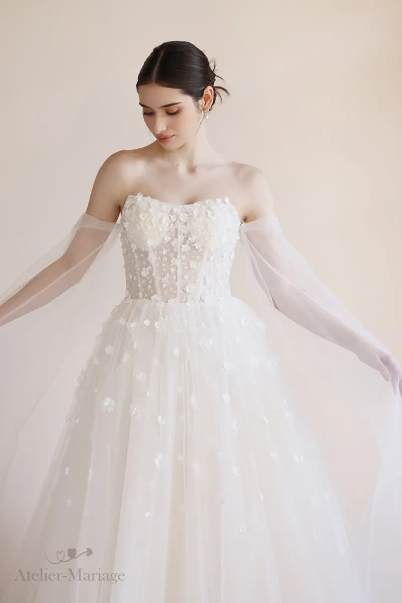 Jupe de robe de mariée bohème champêtre chic bustier cœur très belle