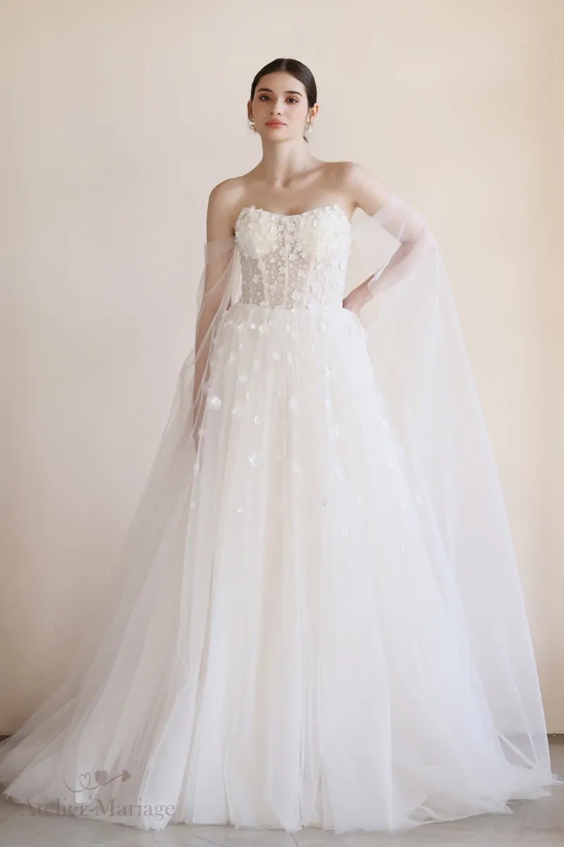 Robe de mariée bohème champêtre chic bustier cœur élégante