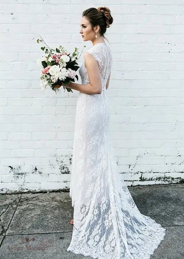 Robe de mariée confortable sans baleines, idéale pour danser librement le jour J.