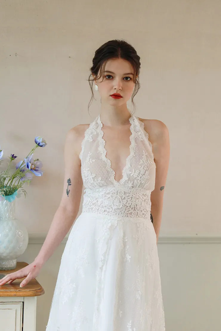 Texture gros plan dentelle florale sur tulle plumetis (à pois) de qualité artisanale.