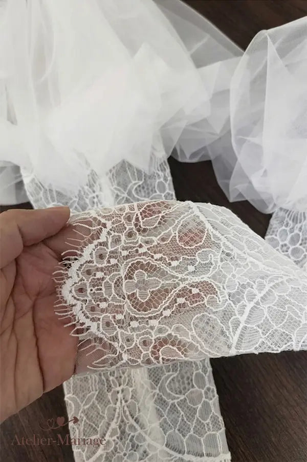 Lantern-Shaped Tulle Sleeve for Wedding Dress